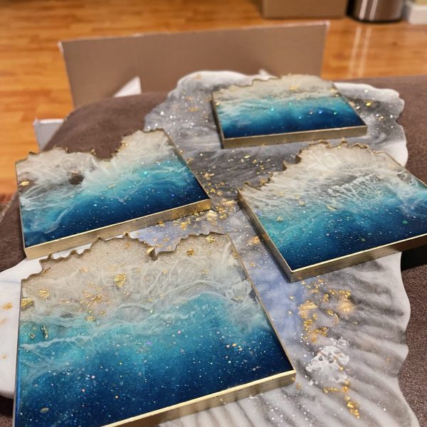 4 Piece Ocean Coaster Set