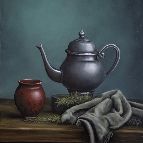 Kettle and Red Vase