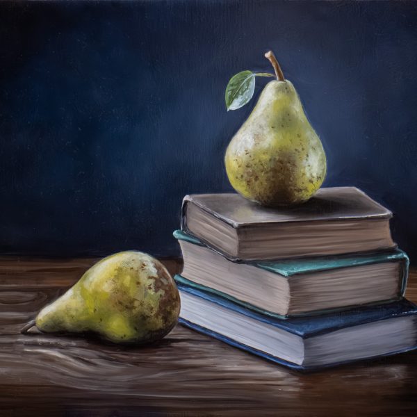 Pears and Books Still Life